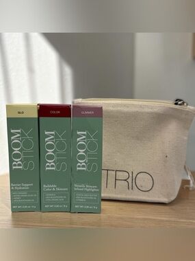 BOOM Beauty Boomstick Trio Color Glo Glimmer 3 Pk Cream Blush Highlighter Sticks